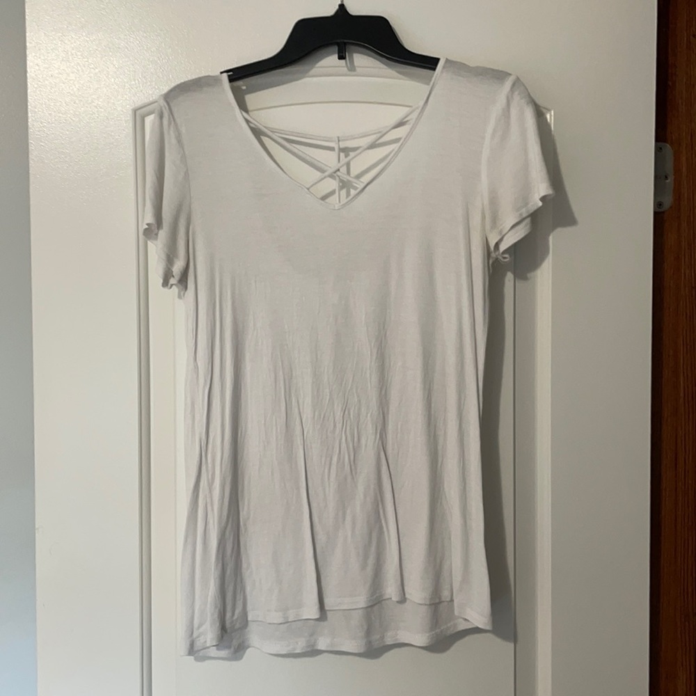 Crisscross White Tee